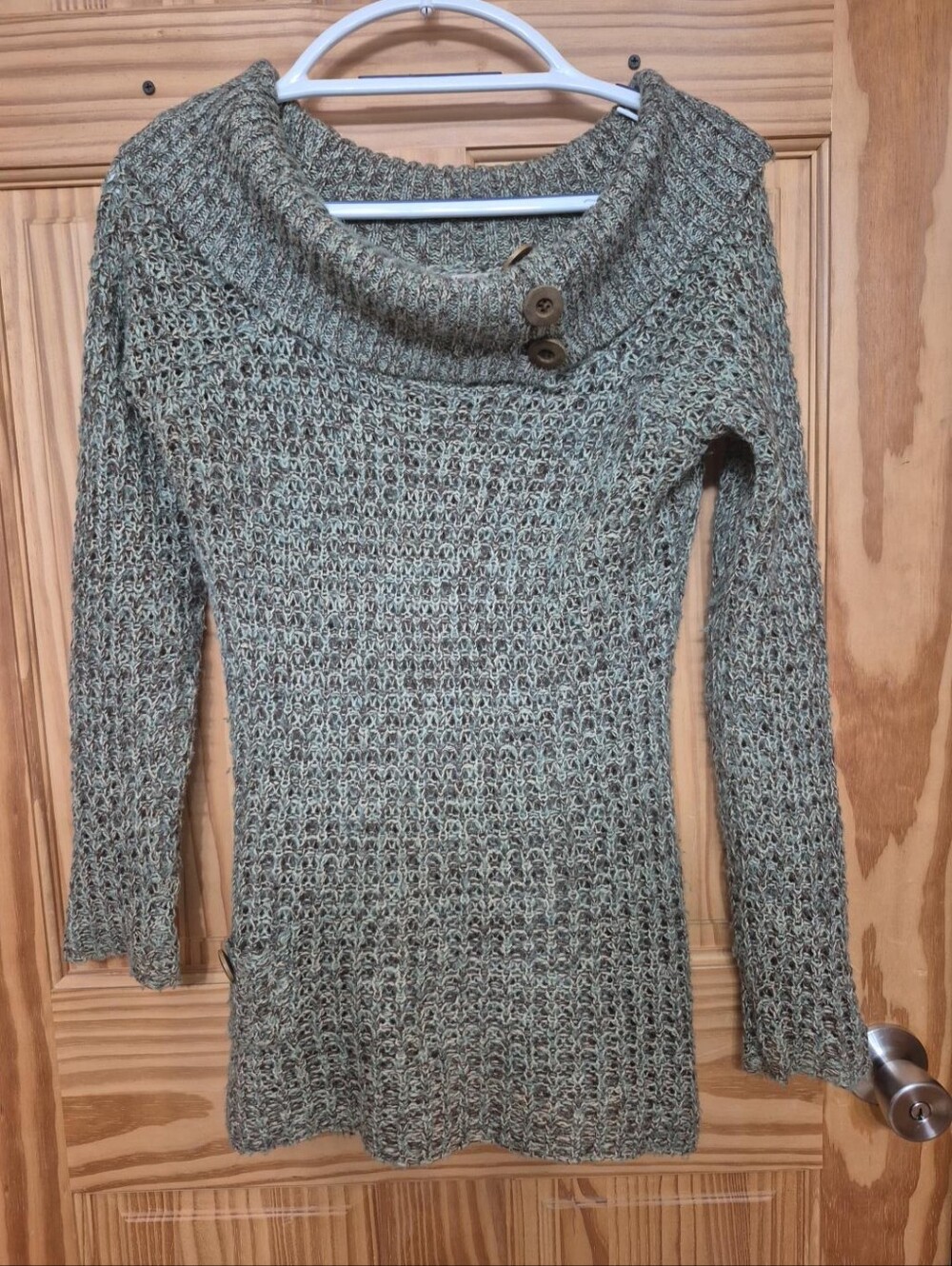 Glimmer Cowl Neck Textured Knit Sweater – Size M